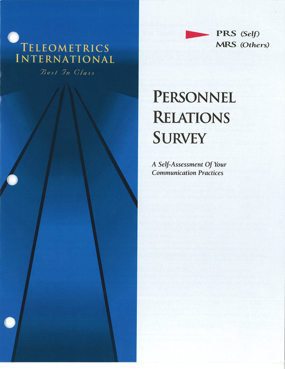 Survey Booklets -- Self-Survey>> Personnel Relations Survey (PRS)